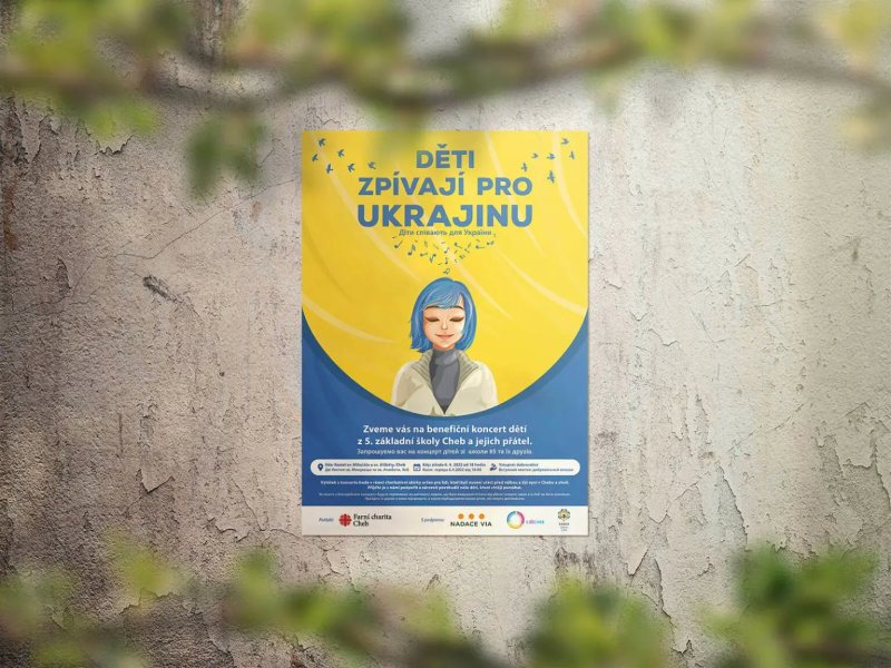 Plakát koncertu Děti zpívají pro Ukrajinu