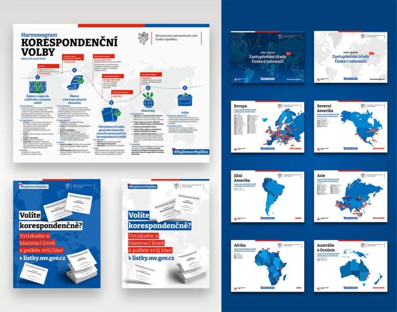 Korespondenční volby – infografiky a tiskoviny (MZV ČR)