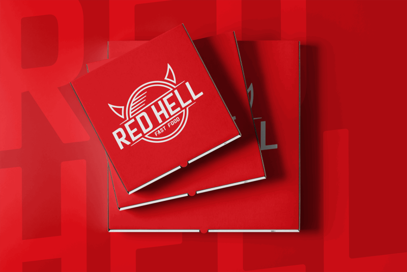 Red Hell Pizza – krabice na pizzu
