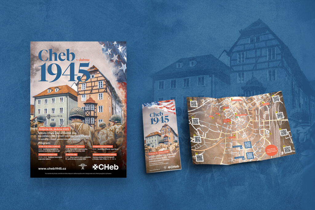 Cheb 1945 – poster, brochure and map