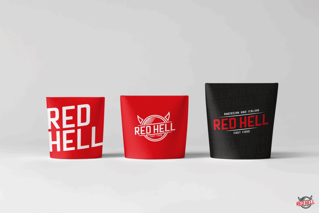 Red Hell – cups and packaging
