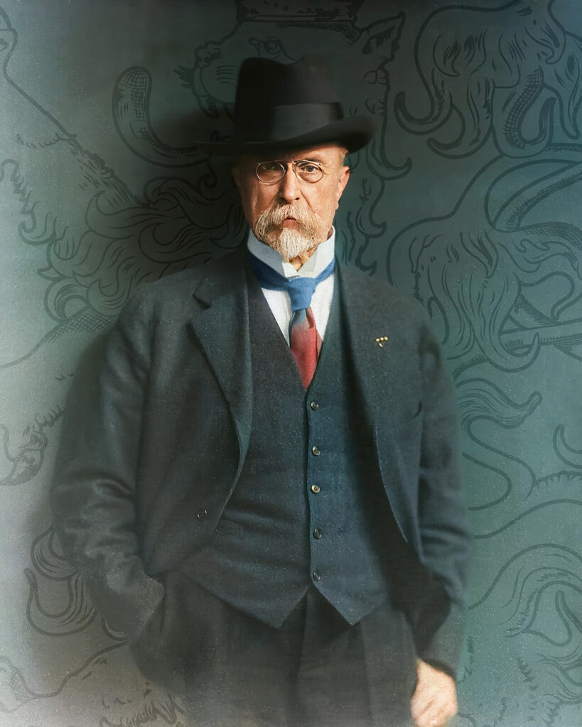 Colourised portrait of T. G. Masaryk